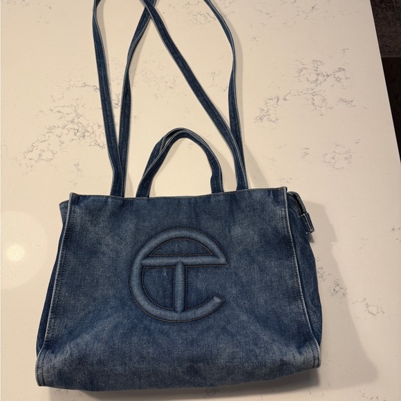 Telfar Medium Denim Tote Bag - Picture 2 of 12